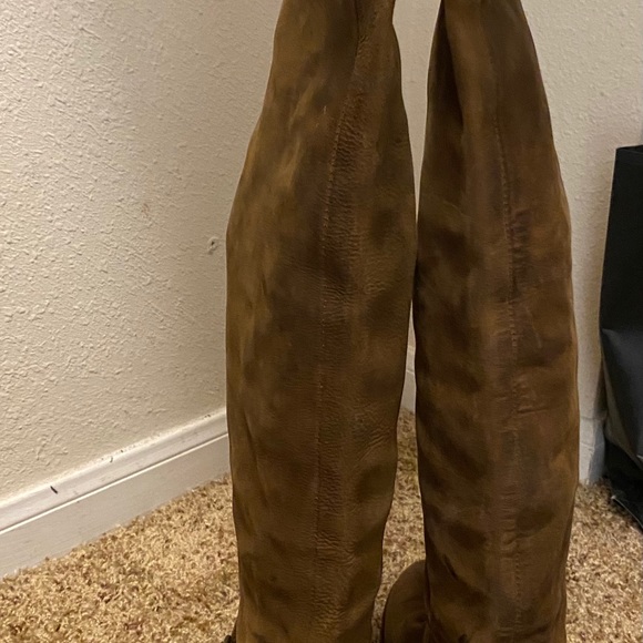 Jeffrey Campbell Over-the-Knee Brown Leather Boot - Picture 3 of 16